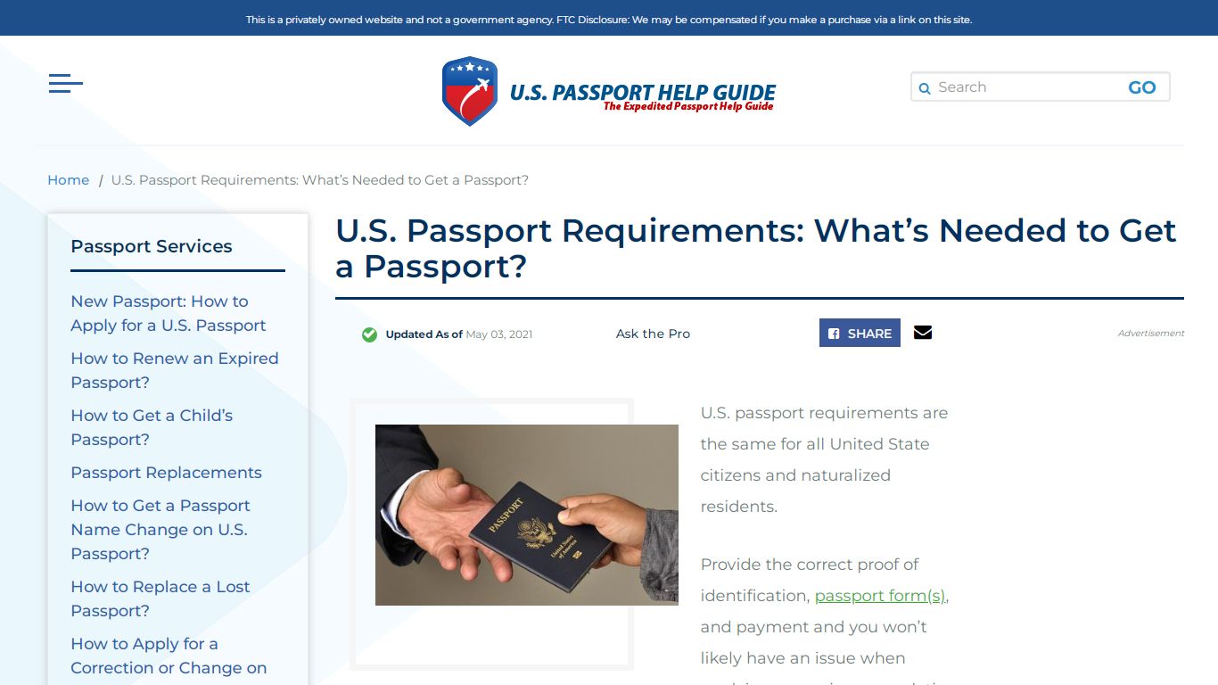 U.S. Passport Requirements: What’s Needed to Get a Passport?